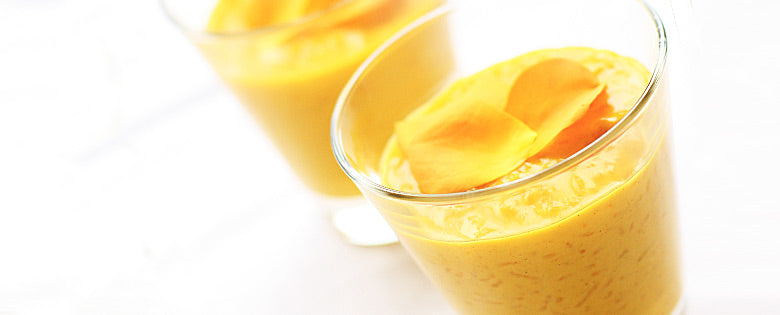 Jubiläumsmenü Dessert: Kheer (Safran-Rosenwasser-Dessert)