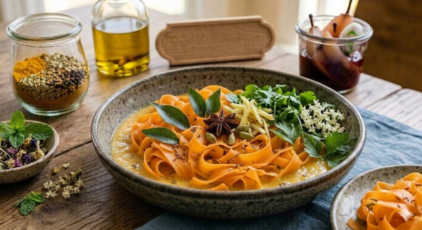 Gedämpfte Karotten Tagliatelle