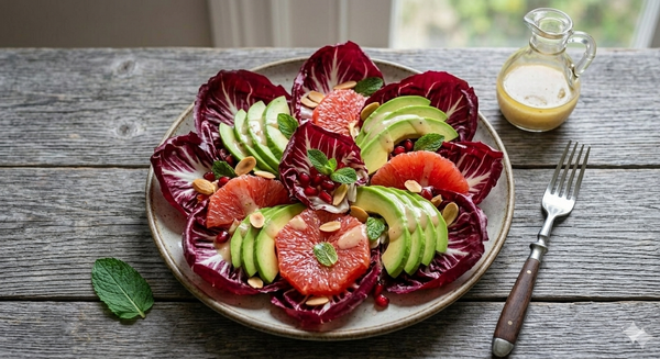 Radicchio mit Grapefruit und Avocado