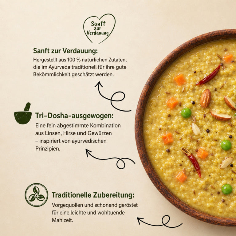Gelbe Linsen –Multi-Hirse Khichdi