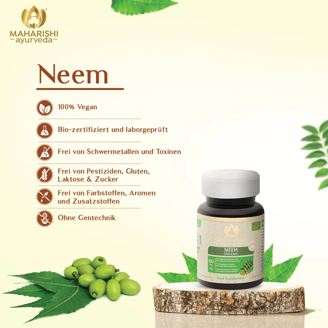 Neem Bio Super Herb mit Bio-Zertifizierung und natürlichen Eigenschaften
