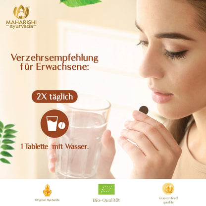 Verzehrempfehlung für Neem Bio Tabletten mit Wasser