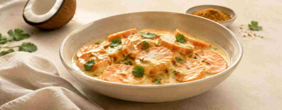 Süßkartoffeln in Kokossauce